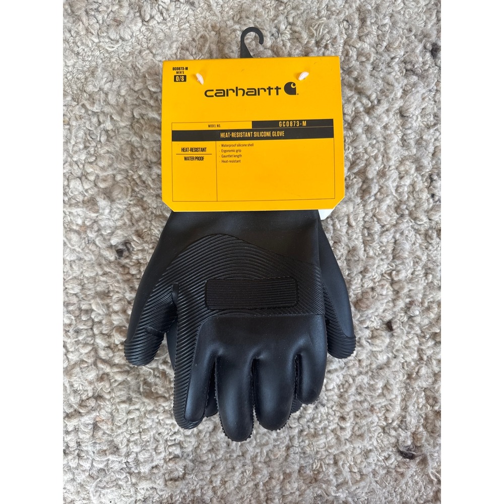 Carhartt Mens Heat-Resistant Silicone Glove‎ Waterproof Black GC0873-M O/S NEW